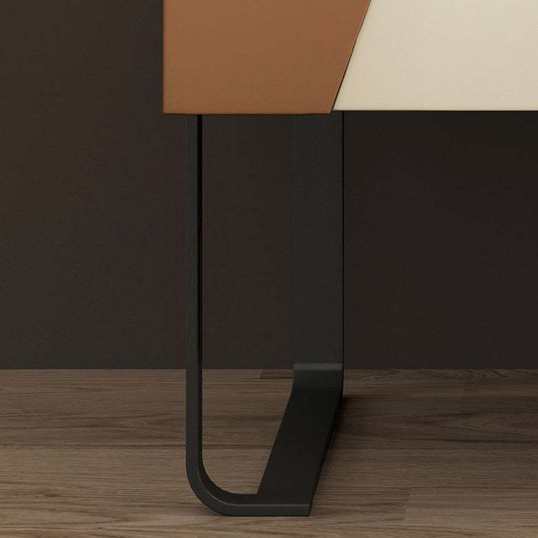 Eclectic Wood Steel 1-Drawer Table
