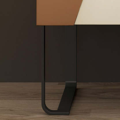 Eclectic Wood Steel 1-Drawer Table