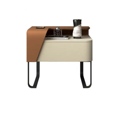 Eclectic Wood Steel 1-Drawer Table