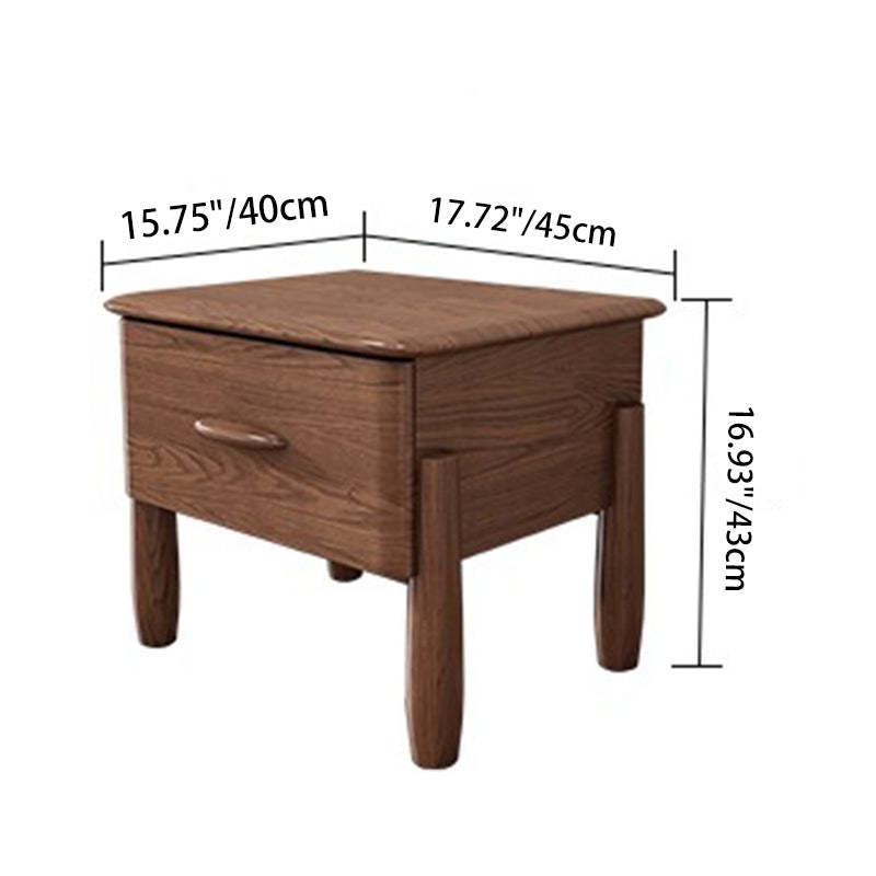Mid-Century Ash Wood Nightstand 1-Drawer