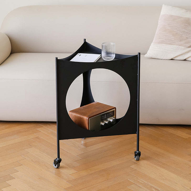 Mid-Century Triangle Iron Side Table 2-Tier