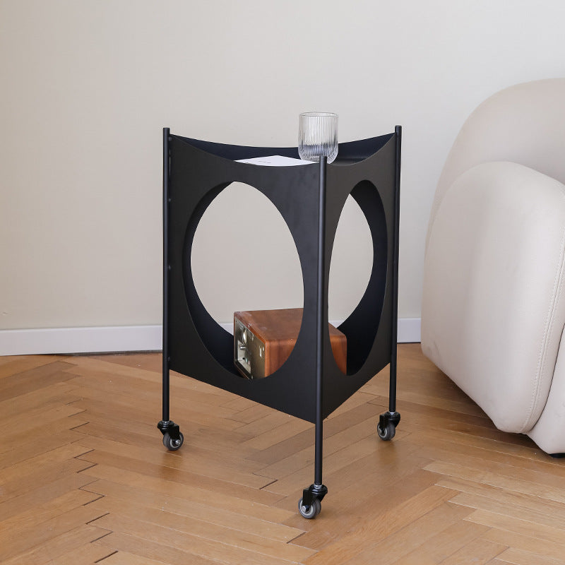 Mid-Century Triangle Iron Side Table 2-Tier