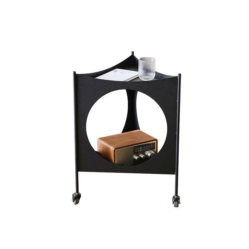 Mid-Century Triangle Iron Side Table 2-Tier