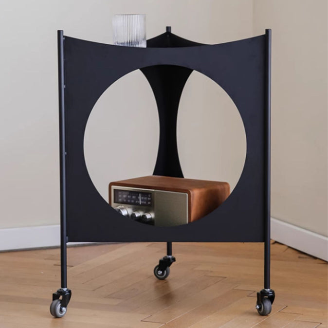 Mid-Century Triangle Iron Side Table 2-Tier