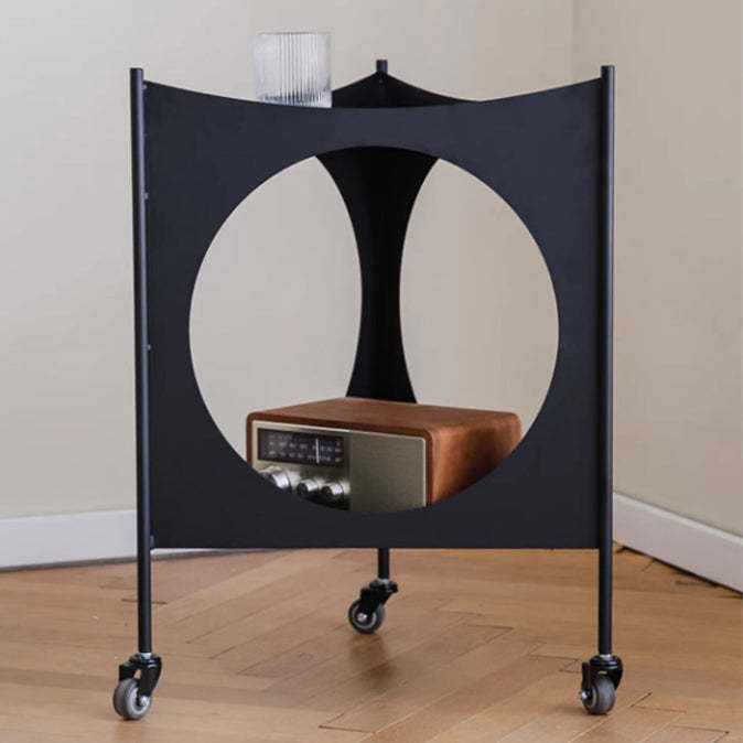 Mid-Century Triangle Iron Side Table 2-Tier