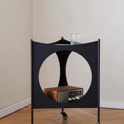 Mid-Century Triangle Iron Side Table 2-Tier