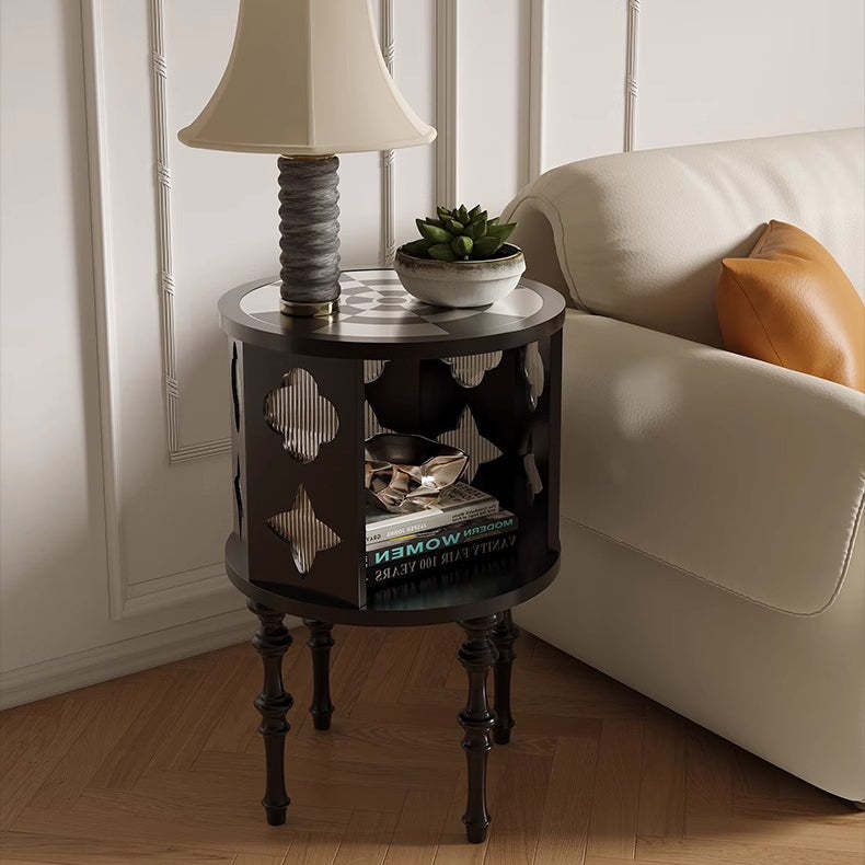 Mid-century 1-cabinet wood glass wood coffee tables, Lighom