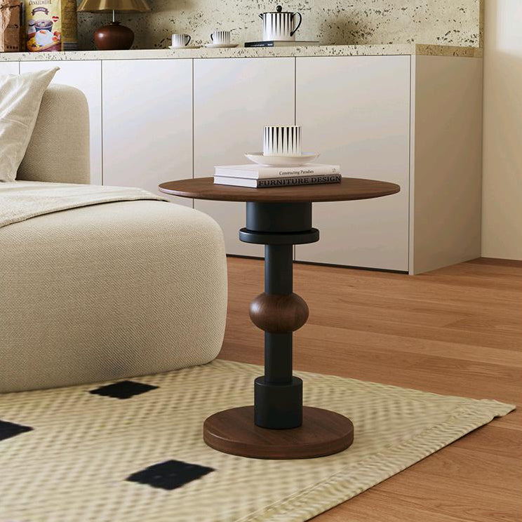 Mid-Century Walnut Wood Side Table