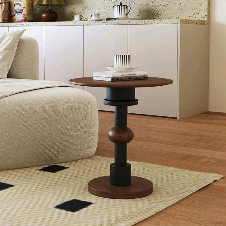 Mid-Century Walnut Wood Side Table