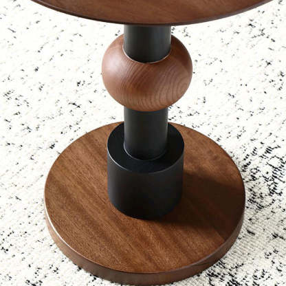Mid-Century Walnut Wood Side Table