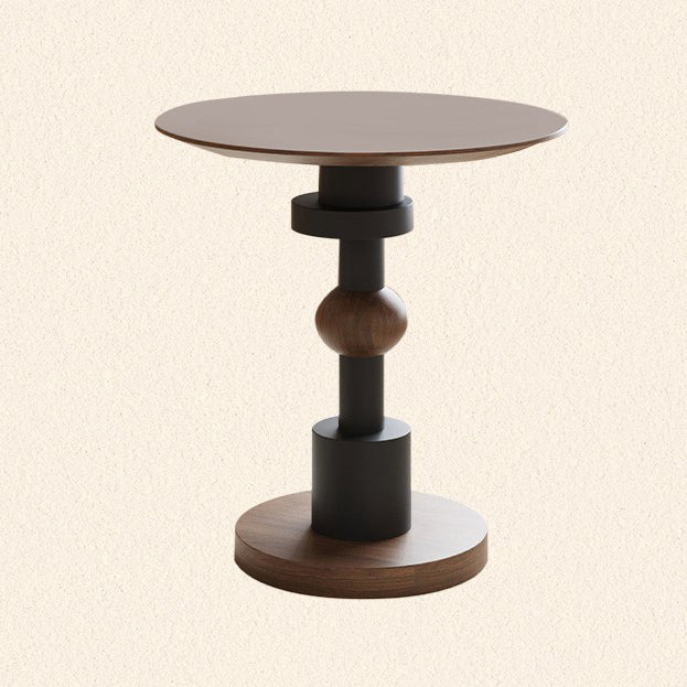 Mid-Century Walnut Wood Side Table