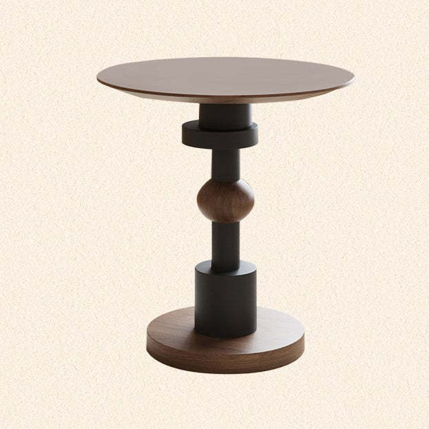 Mid-Century Walnut Wood Side Table