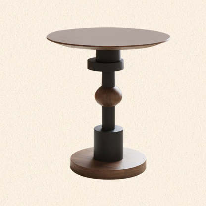 Mid-Century Walnut Wood Side Table
