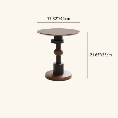 Mid-Century Walnut Wood Side Table