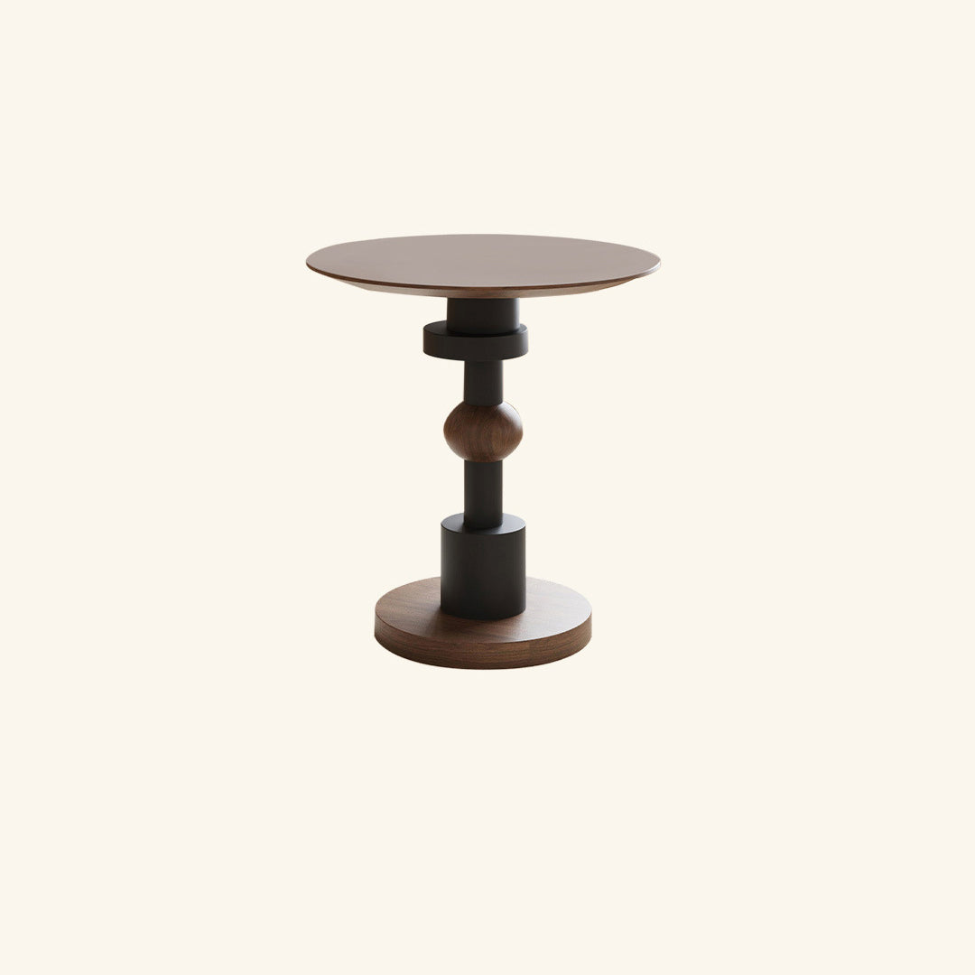 Mid-Century Walnut Wood Side Table