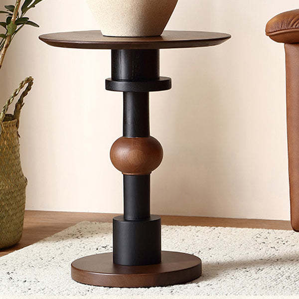 Mid-Century Walnut Wood Side Table