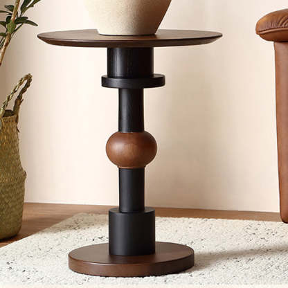 Mid-Century Walnut Wood Side Table