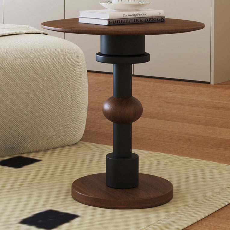Mid-Century Walnut Wood Side Table