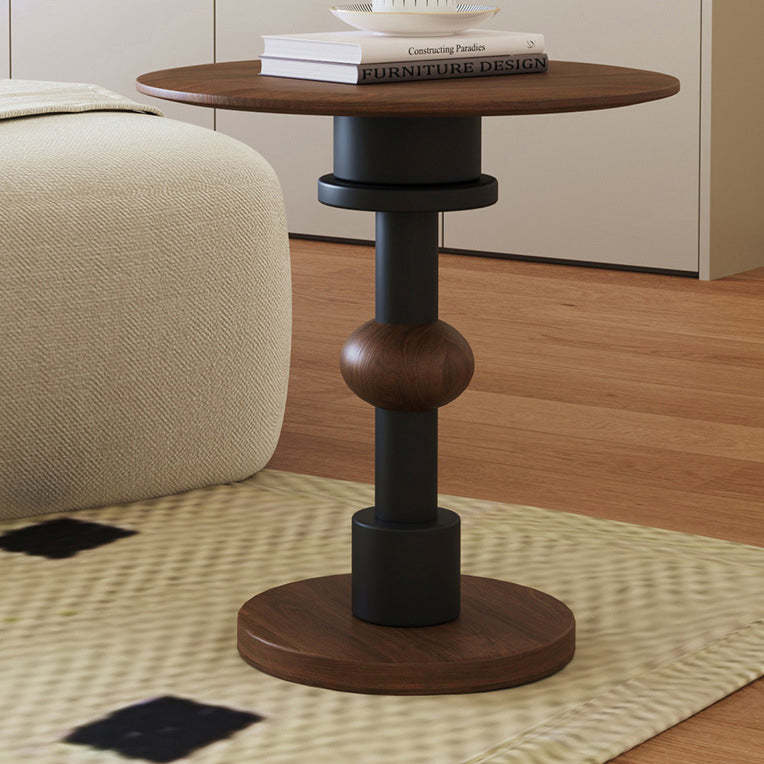 Mid-Century Walnut Wood Side Table