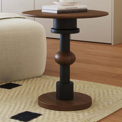 Mid-Century Walnut Wood Side Table