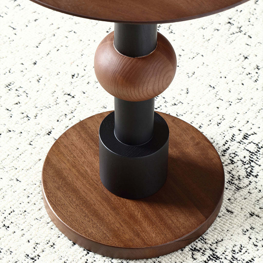 Mid-Century Walnut Wood Side Table