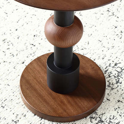 Mid-Century Walnut Wood Side Table