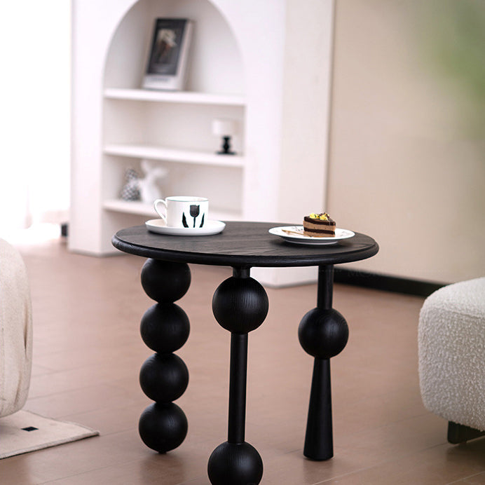 Mid-Century Ash Wood 3-Leg End Table