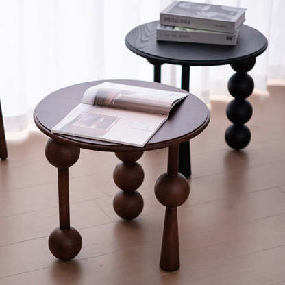 Mid-Century Ash Wood 3-Leg End Table