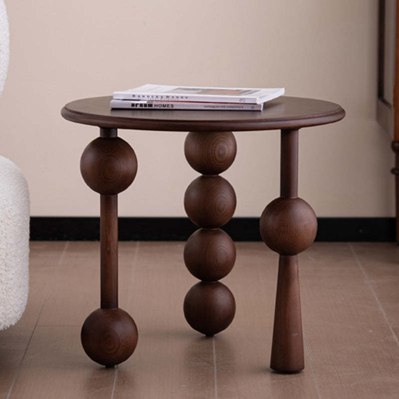 Mid-Century Ash Wood 3-Leg End Table