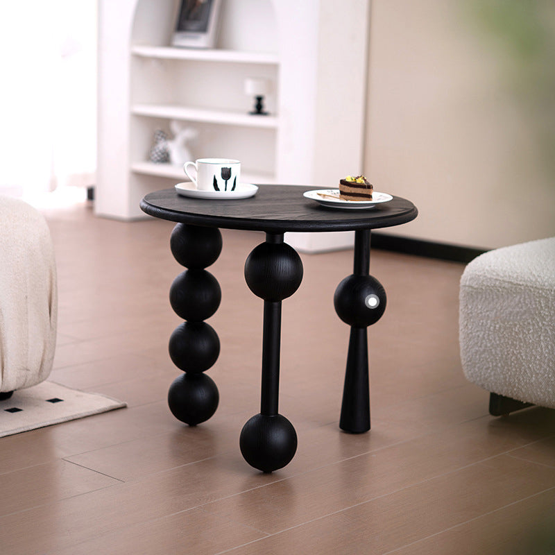Mid-Century Ash Wood 3-Leg End Table
