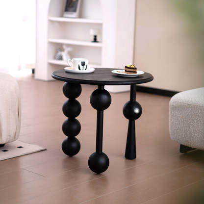 Mid-Century Ash Wood 3-Leg End Table