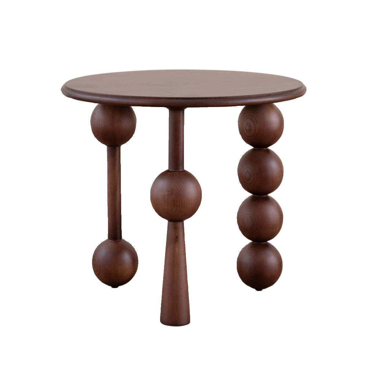 Mid-Century Ash Wood 3-Leg End Table