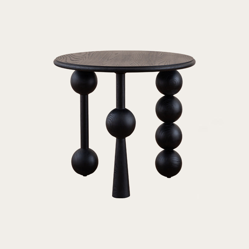Mid-Century Ash Wood 3-Leg End Table