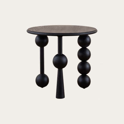 Mid-Century Ash Wood 3-Leg End Table