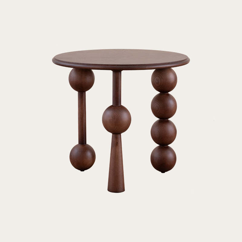 Mid-Century Ash Wood 3-Leg End Table
