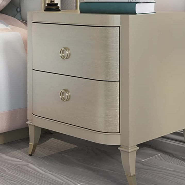 Boho Solid Wood Copper 2-Drawer Rectangular Nightstand