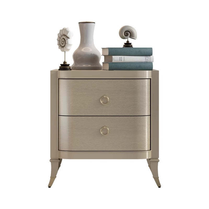Boho Solid Wood Copper 2-Drawer Rectangular Nightstand