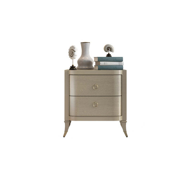 Boho Solid Wood Copper 2-Drawer Rectangular Nightstand
