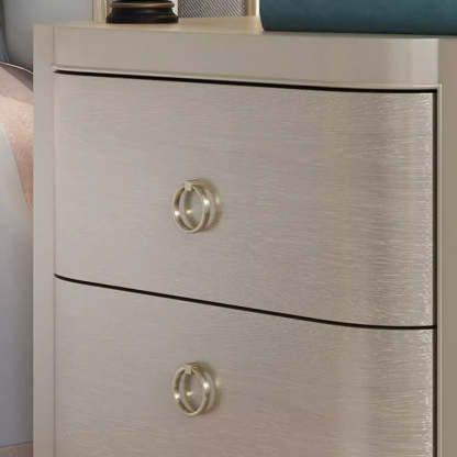 Boho Solid Wood Copper 2-Drawer Rectangular Nightstand