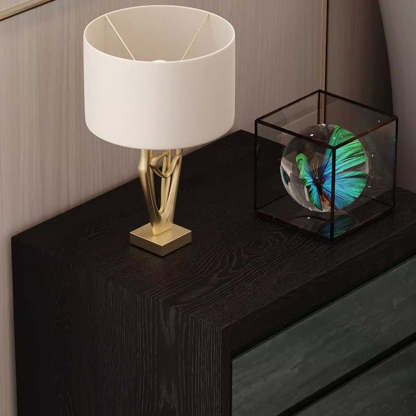 Modern Shabby Solid Wood 2-Drawer Nightstand