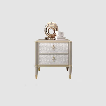 Modern Solid Wood Shell 2-Drawer Nightstand