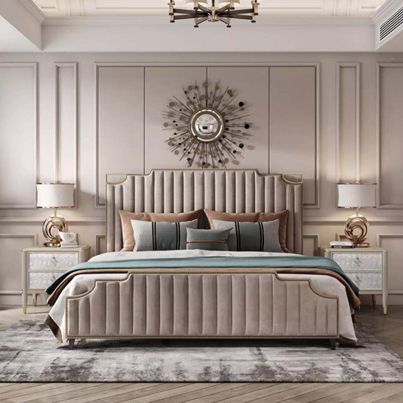Modern Solid Wood Shell 2-Drawer Nightstand