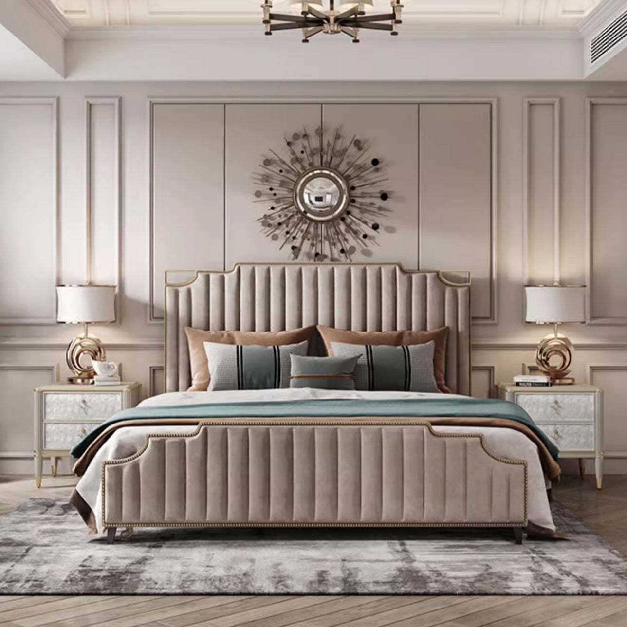 Modern Solid Wood Shell 2-Drawer Nightstand