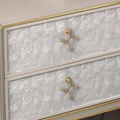 Modern Solid Wood Shell 2-Drawer Nightstand