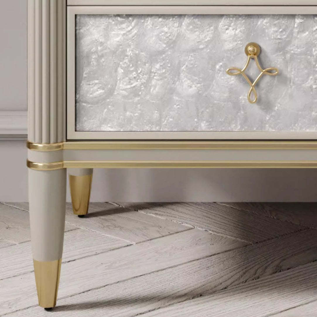 Modern Solid Wood Shell 2-Drawer Nightstand