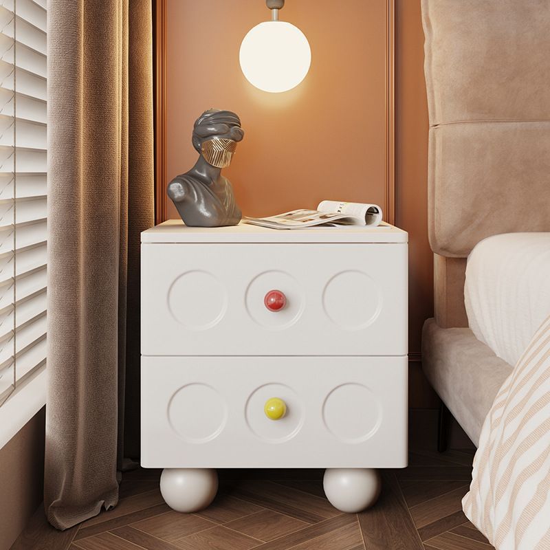 Transitional Wood Black Nightstand 2-Drawer