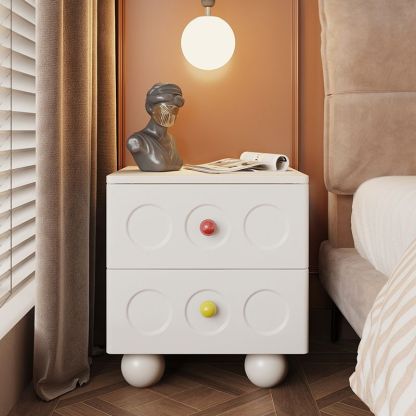 Transitional Wood Black Nightstand 2-Drawer
