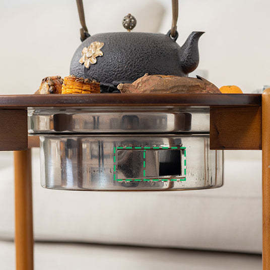 Chinese Bamboo Slidable Coffee Table 2-Tier