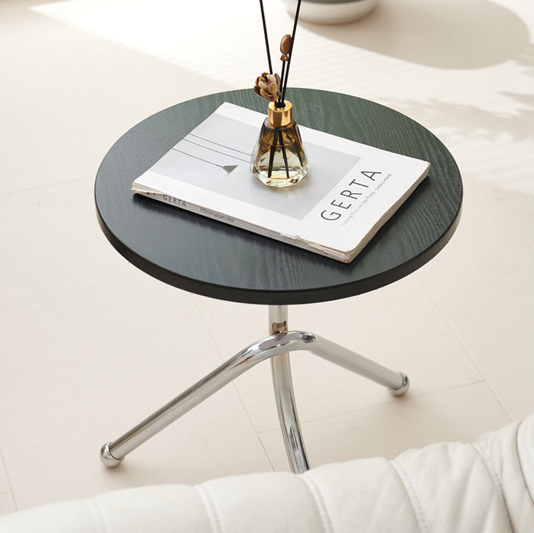 Mid-Century Wood Iron Tripod End Table