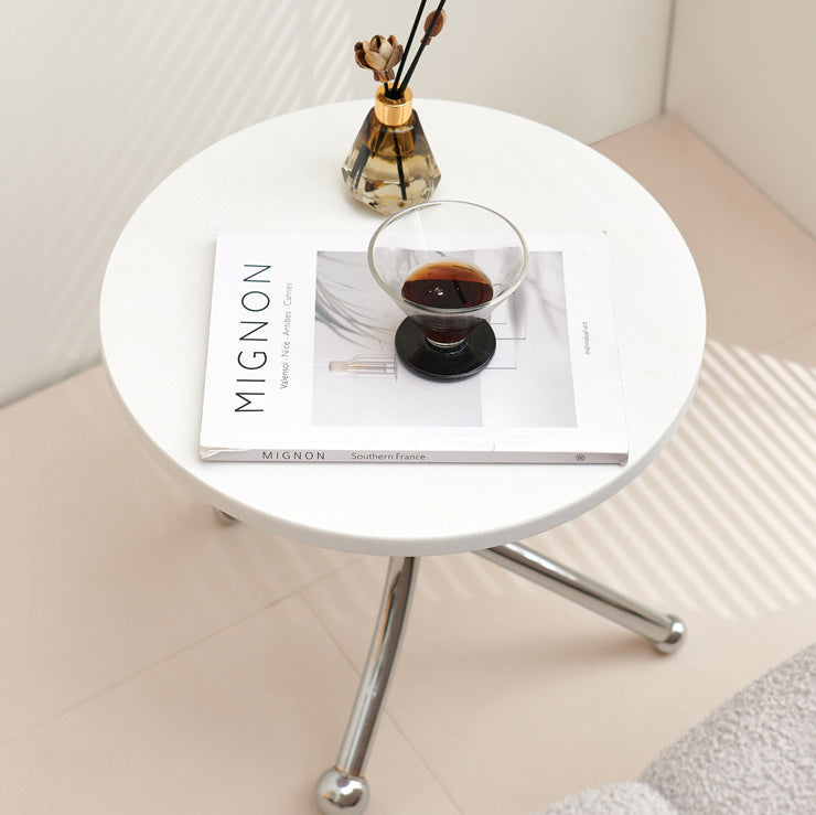 Mid-Century Wood Iron Tripod End Table